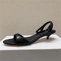 Leather Kitten Heel Sandals