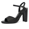 Leather Block Heel Sandals