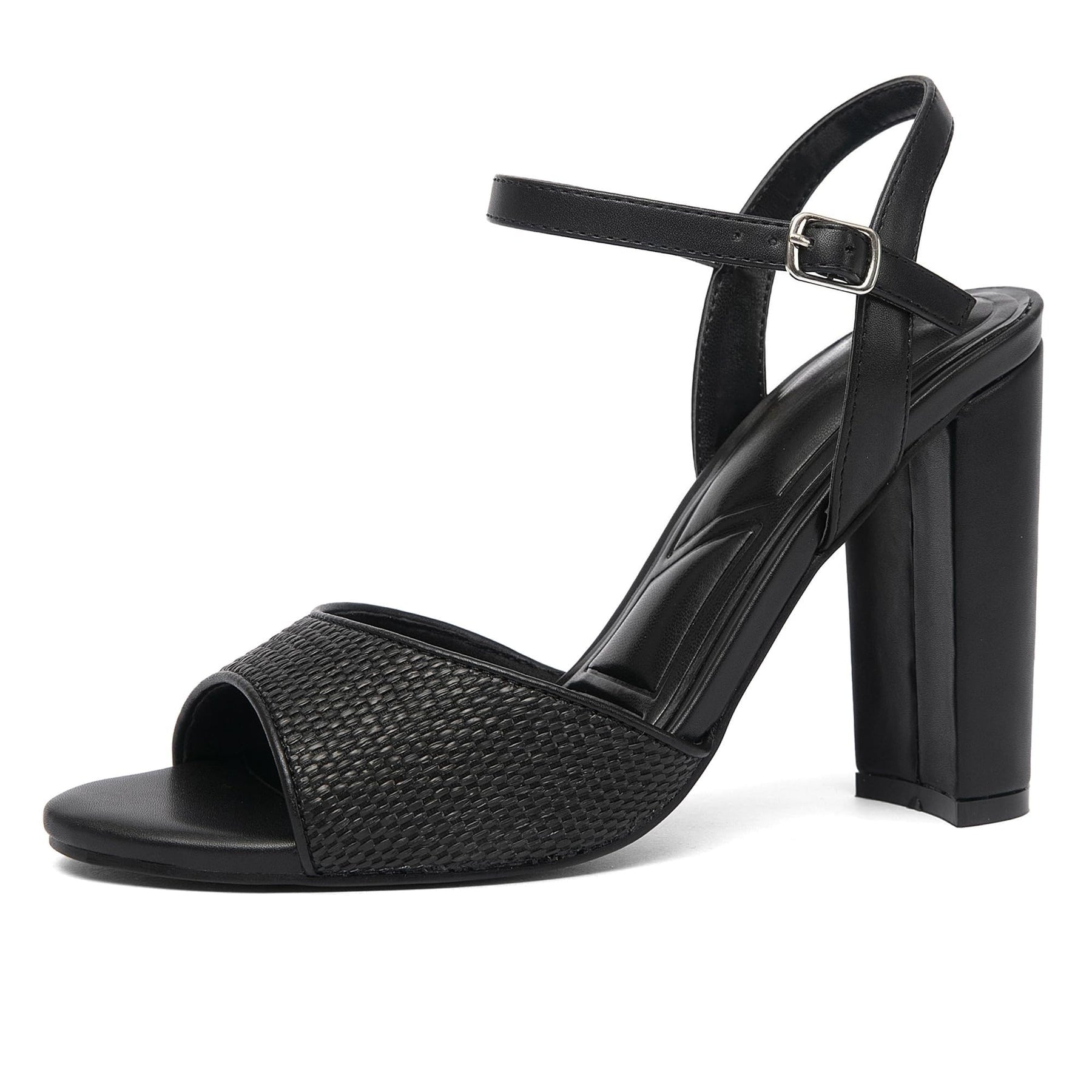 Leather Block Heel Sandals