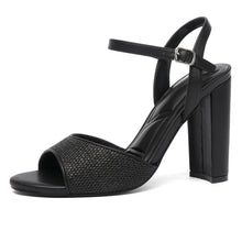 Leather Block Heel Sandals