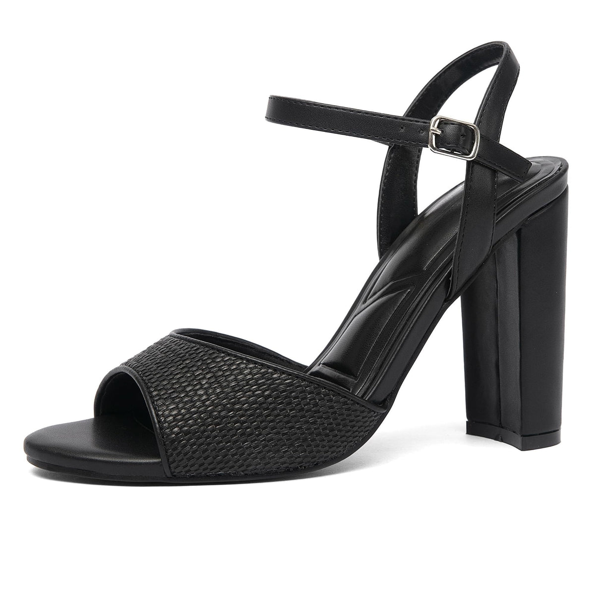 Leather Block Heel Sandals