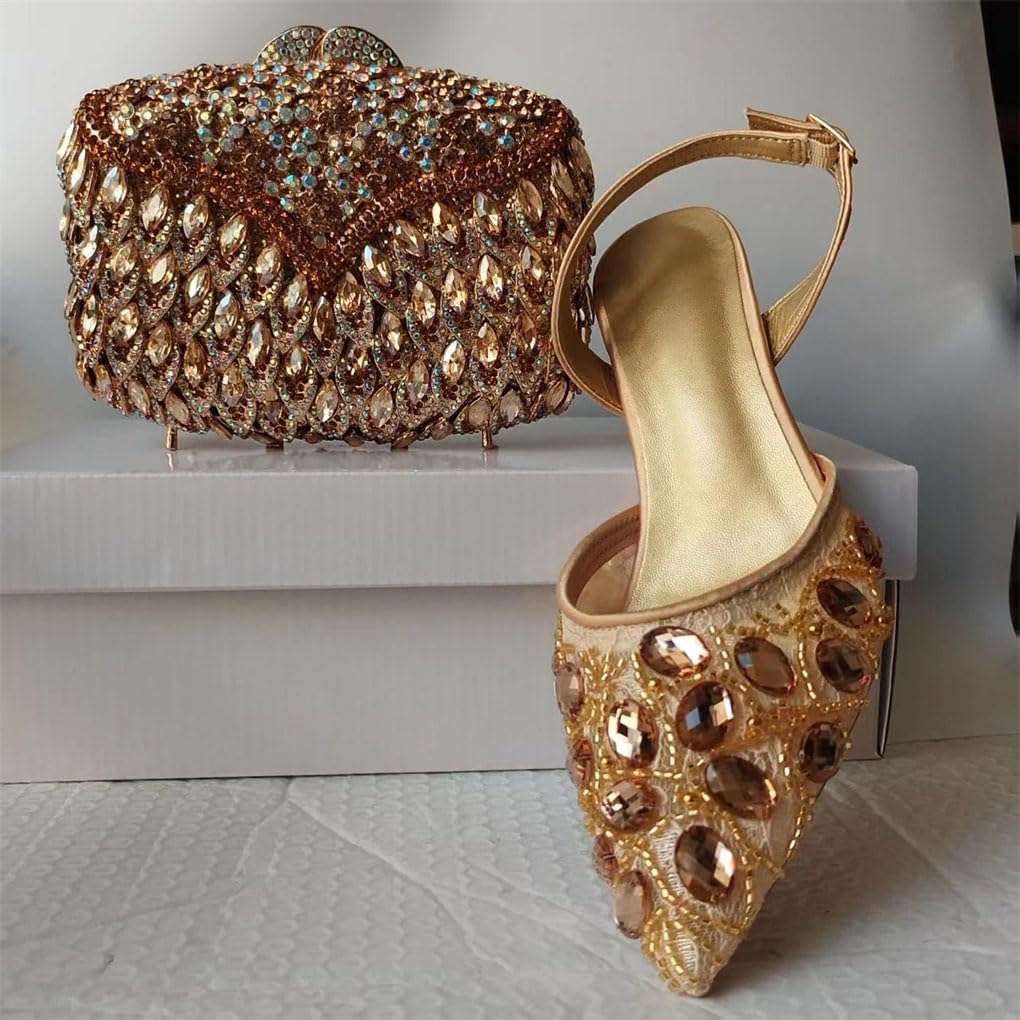 Rhinestone Stiletto Sandals Set