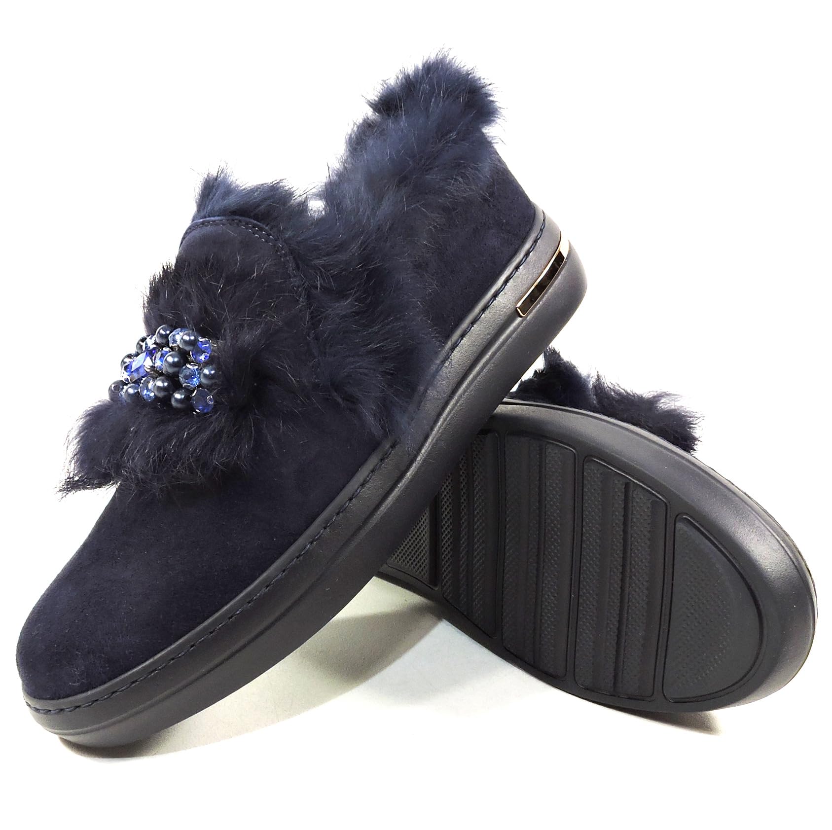 Suede Fur Lined Loafers