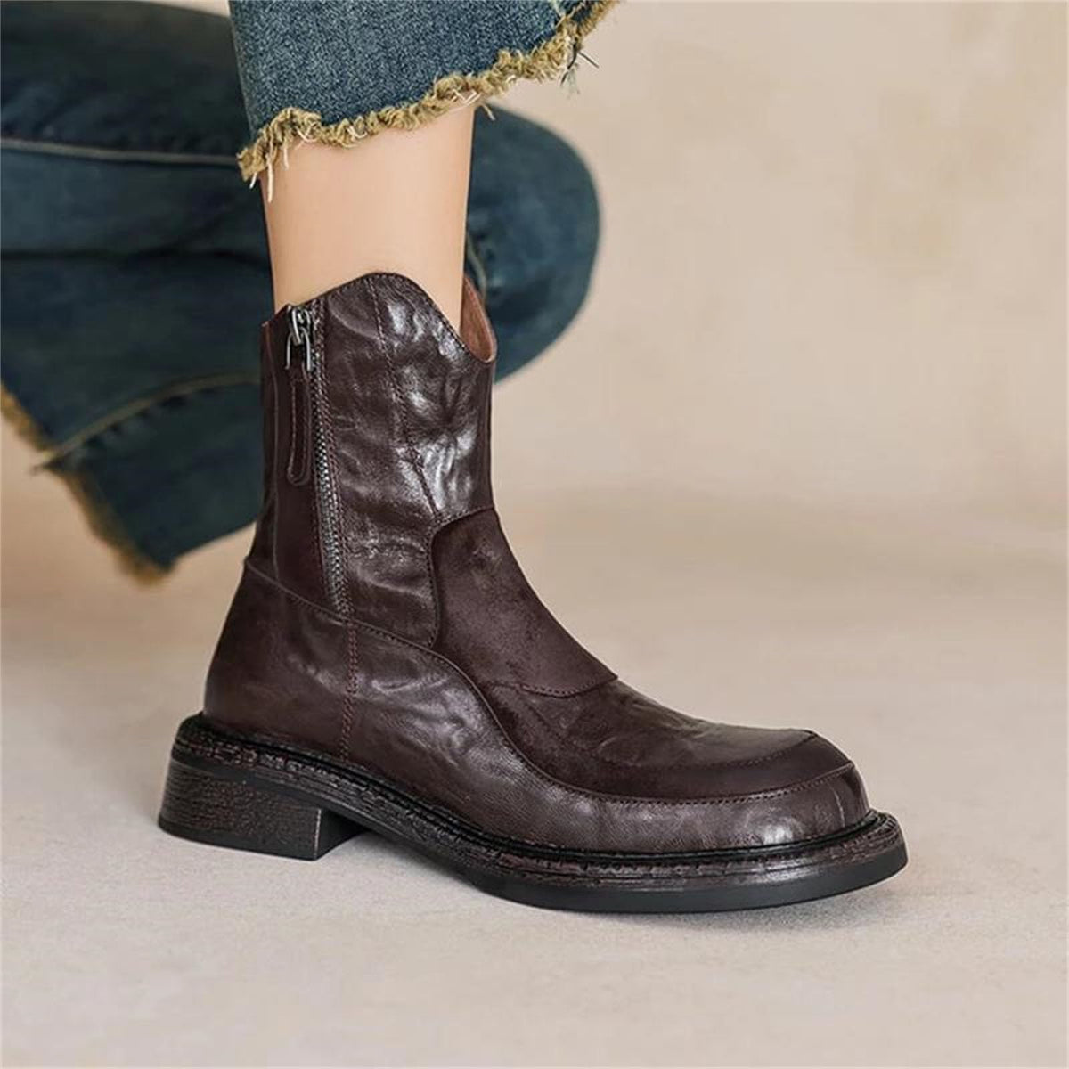 Chunky Heel Ankle Boots