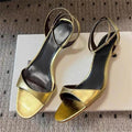 Leather Kitten Heel Sandals