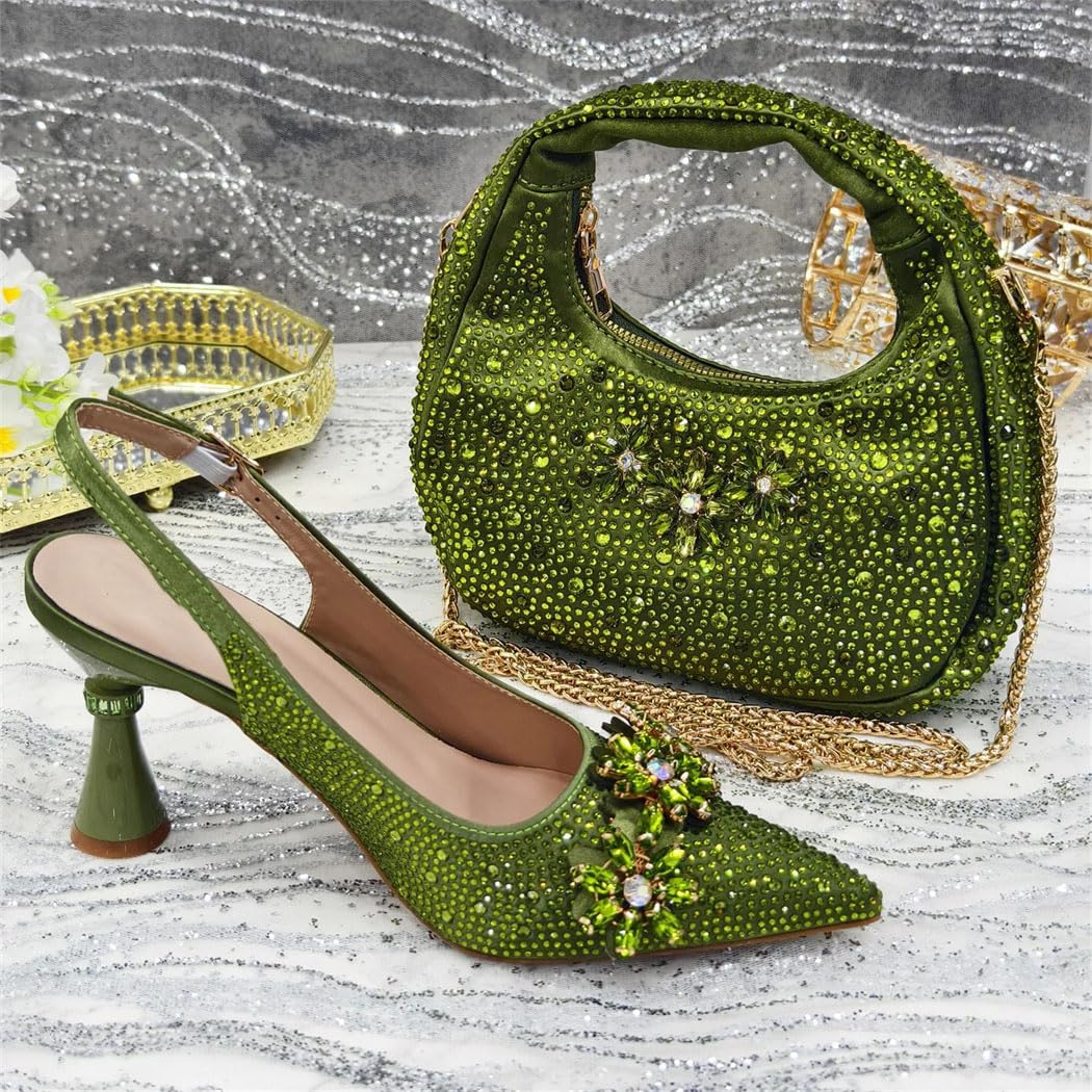 Rhinestone Heels & Bag Set