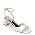 Satin Ankle Strap Block Heels