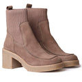Suede Knit Ankle Boots