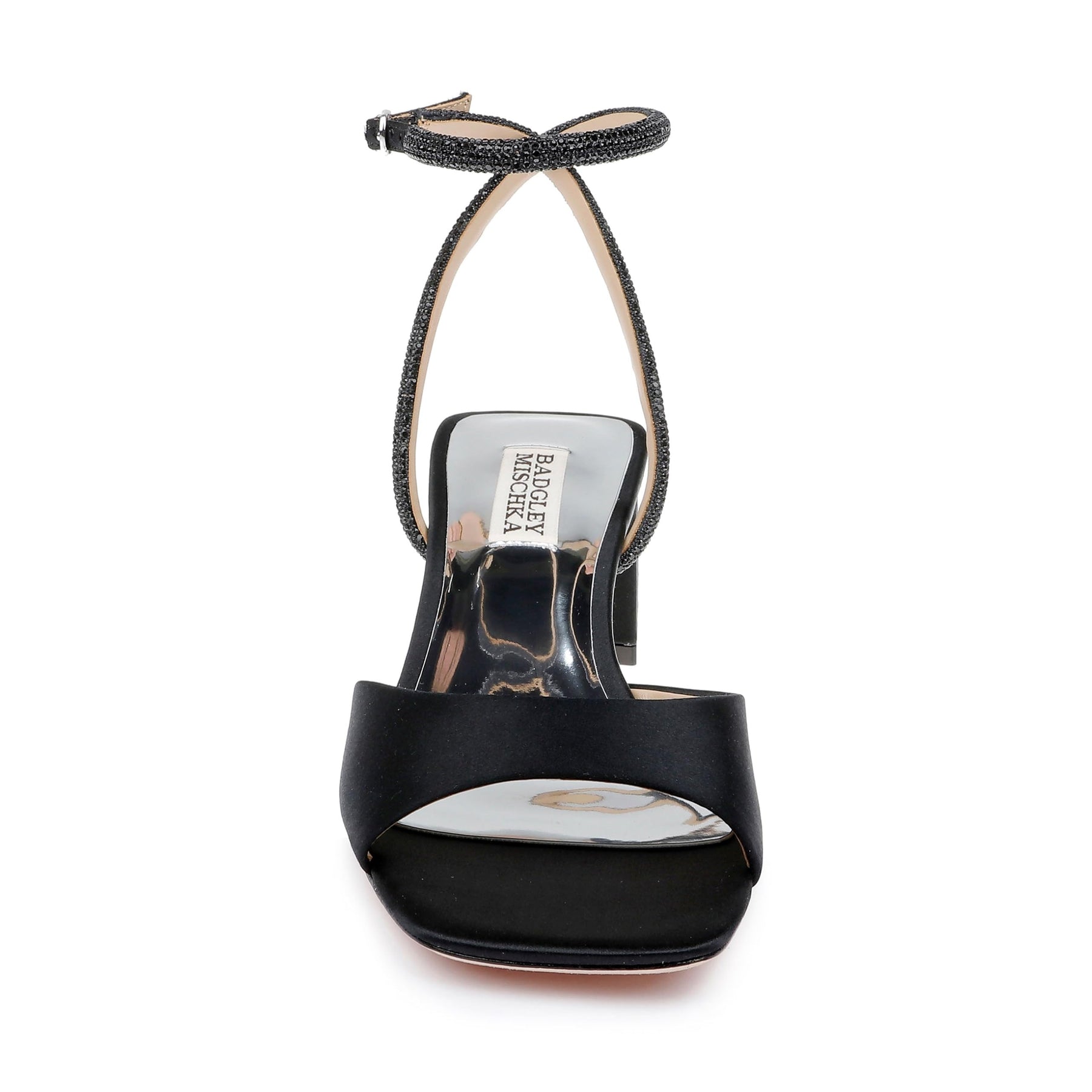Satin Ankle Strap Block Heels