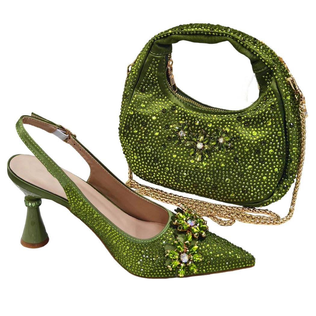 Rhinestone Heels & Bag Set