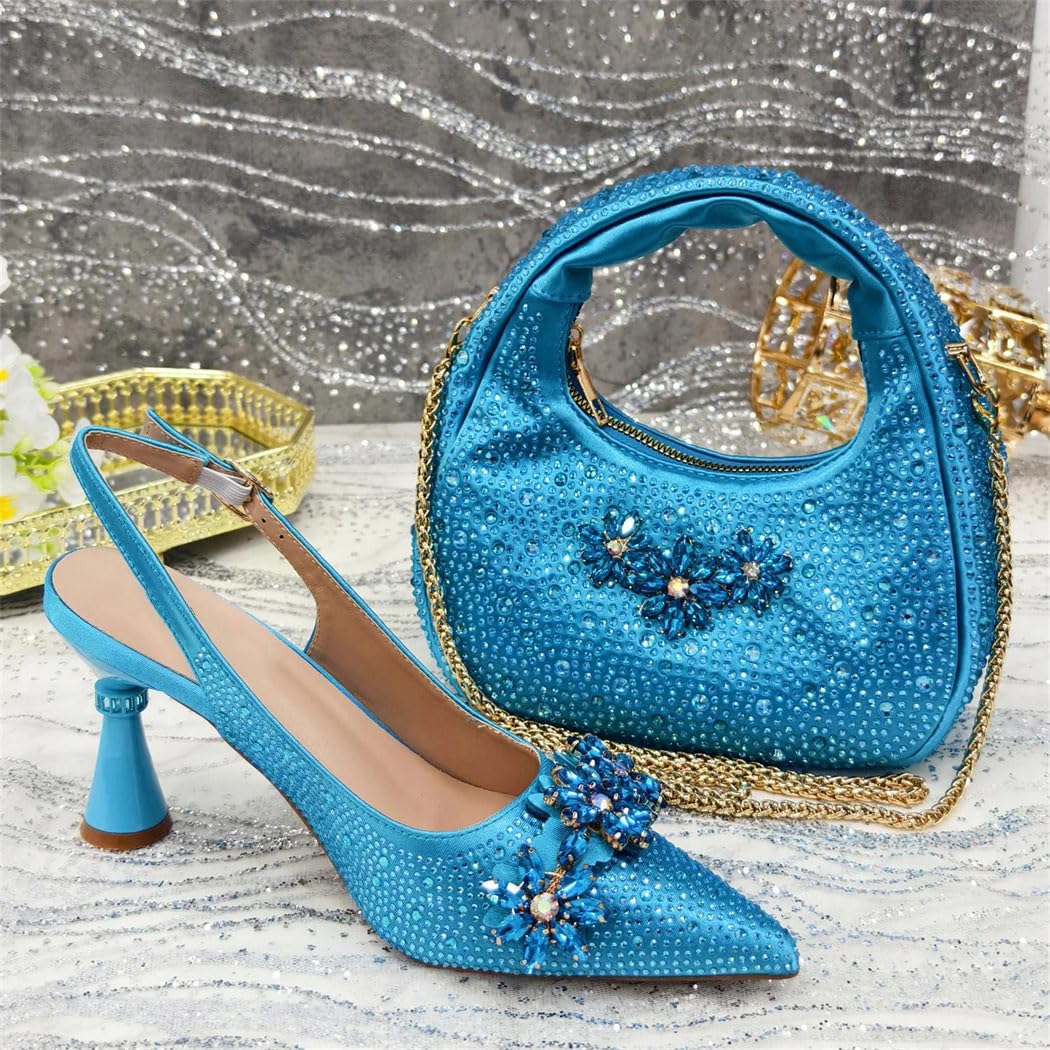 Rhinestone Heels & Bag Set