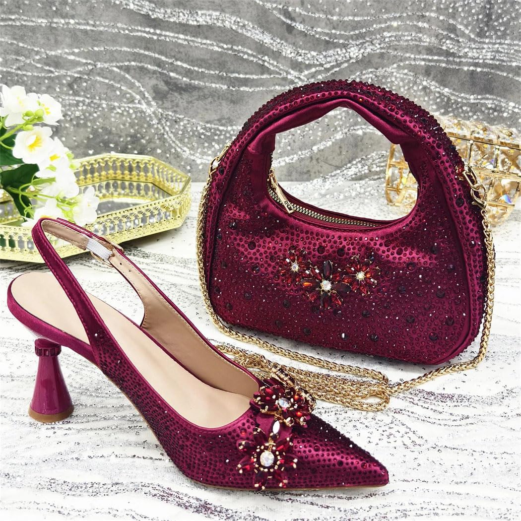 Rhinestone Heels & Bag Set