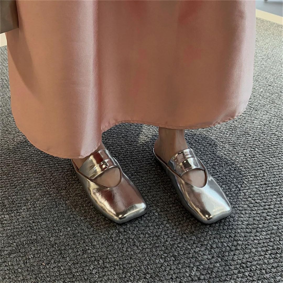 Leather Square Toe Mules