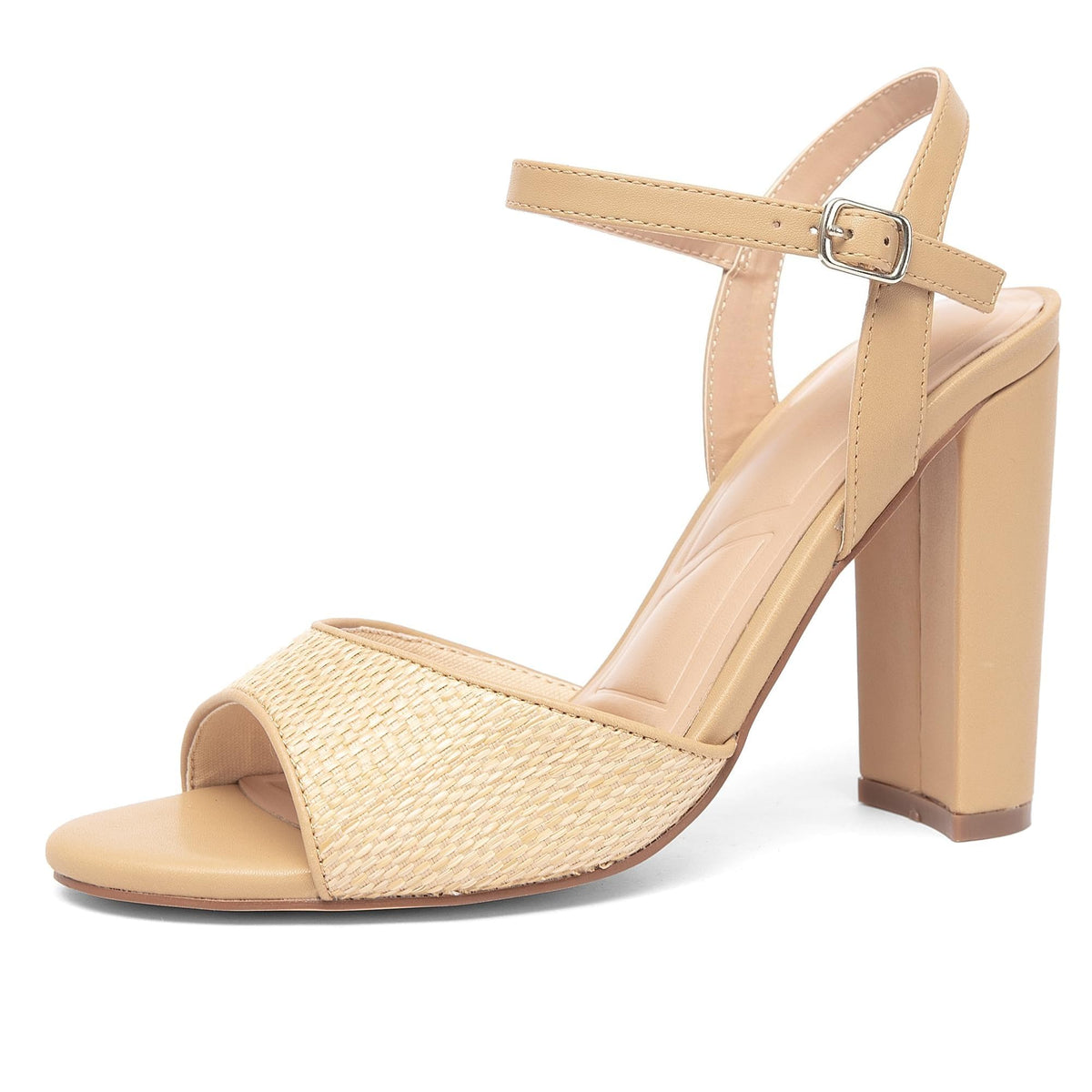 Leather Block Heel Sandals