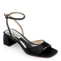 Satin Ankle Strap Block Heels