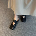 Leather Square Toe Mules