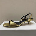 Leather Kitten Heel Sandals