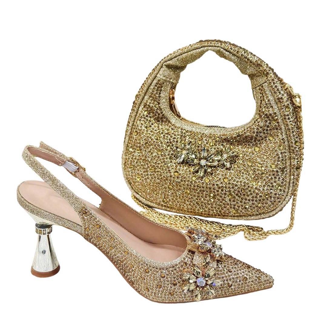 Rhinestone Heels & Bag Set