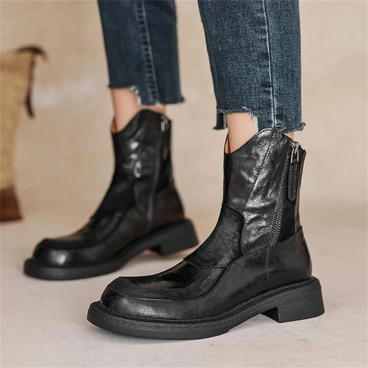 Chunky Heel Ankle Boots