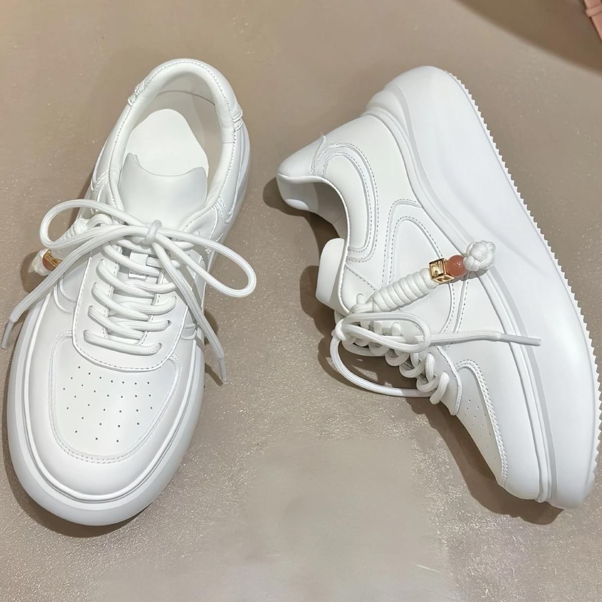 Leather Lace-Up Sneakers