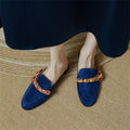 Leather Chain Detail Mules
