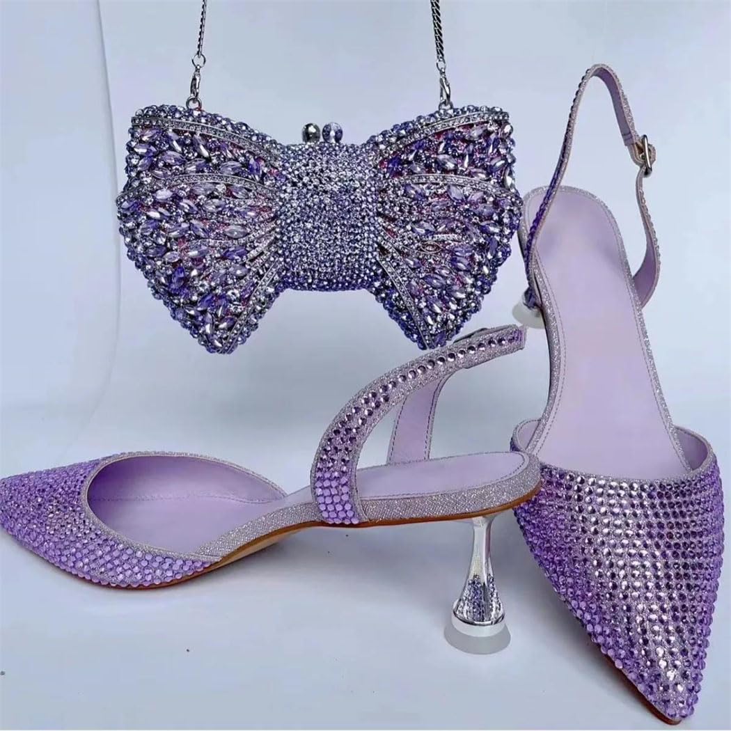 Rhinestone Sandals & Clutch Set