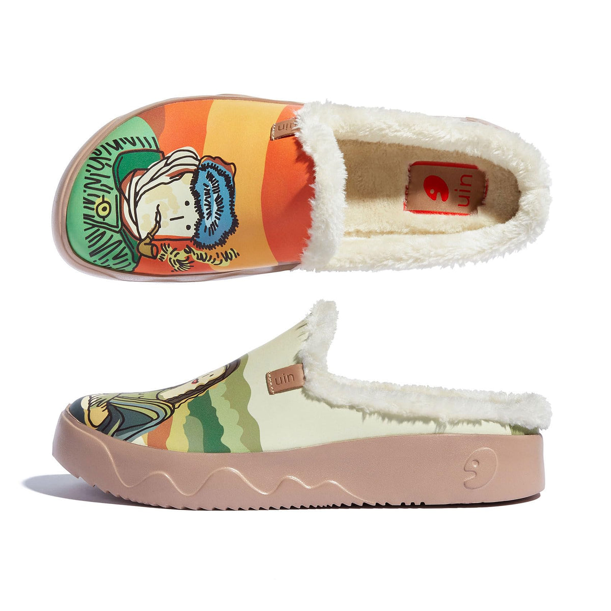 Art Print Mule Loafers