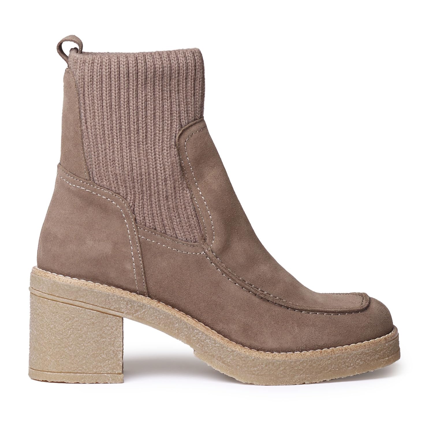 Suede Knit Ankle Boots