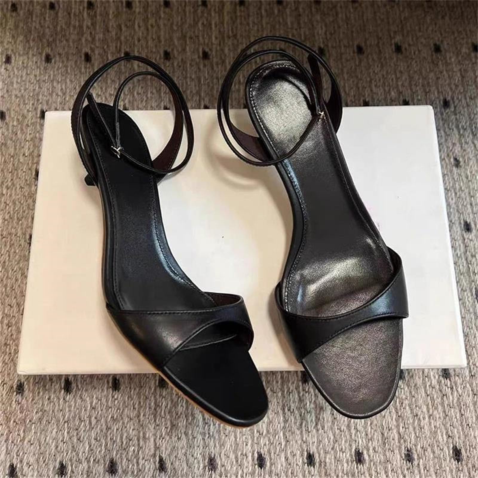 Leather Kitten Heel Sandals