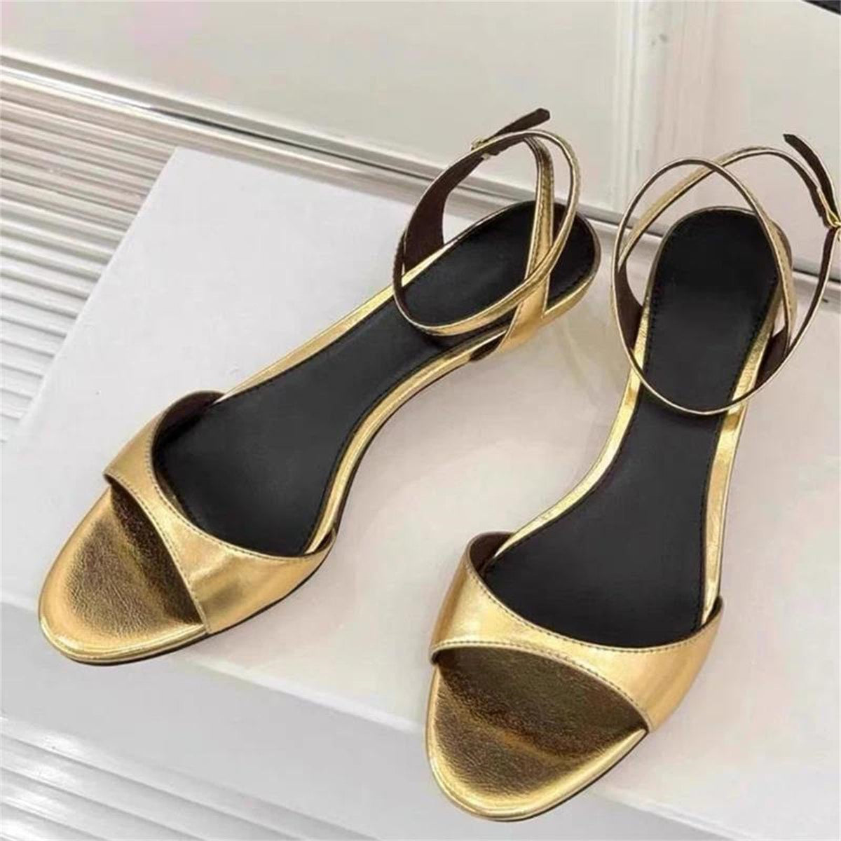 Leather Kitten Heel Sandals