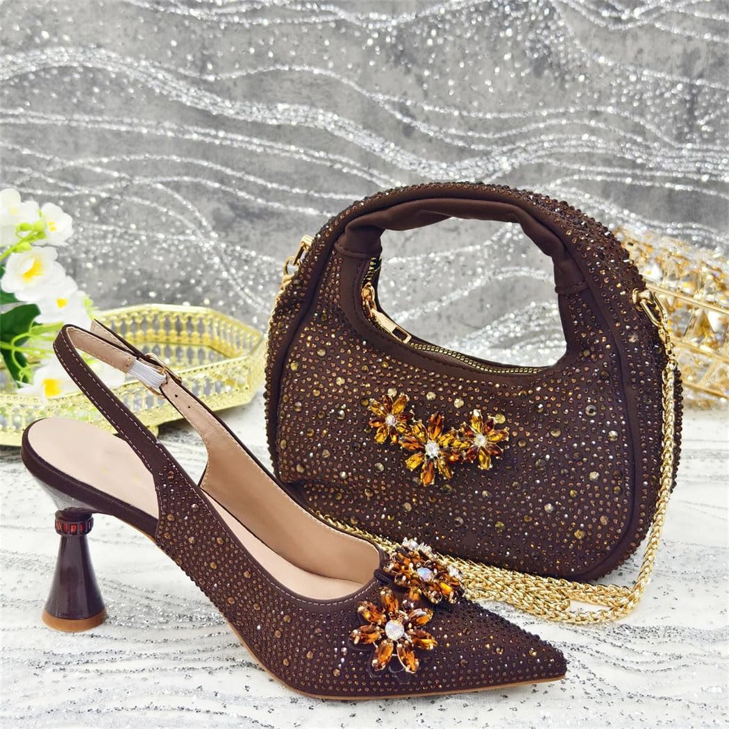 Rhinestone Heels & Bag Set