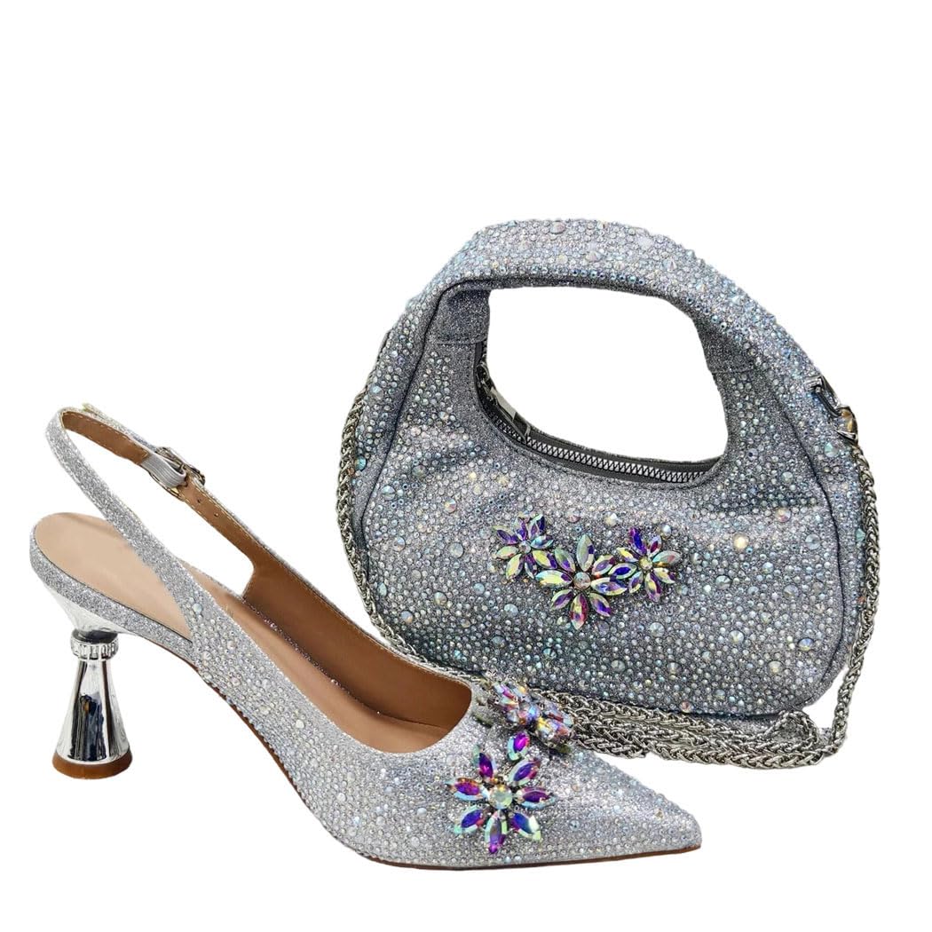Rhinestone Heels & Bag Set