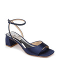 Satin Ankle Strap Block Heels